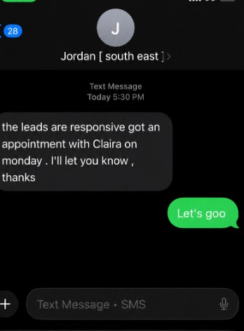 Leads responsive, appointment booked Monday